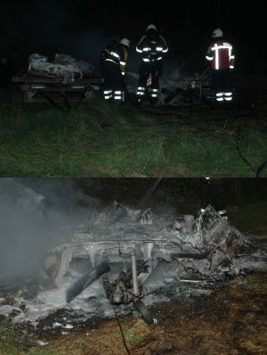 Caravanbrand bij camping Dokkum