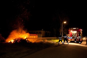 Snoeiafval in brand in Drachten