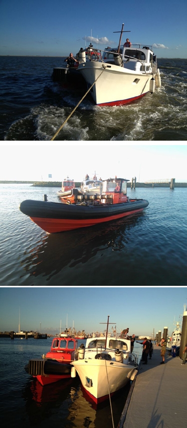 Motorjacht met lekkage van Waddenzee gehaald