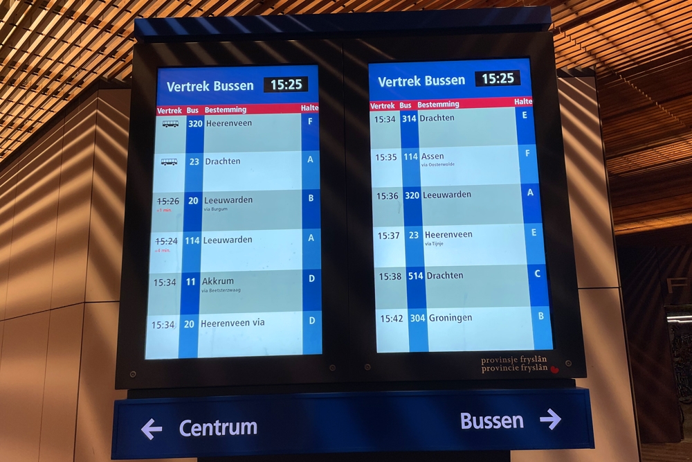 Station krijgt nieuwe schermen, Transferium stickers