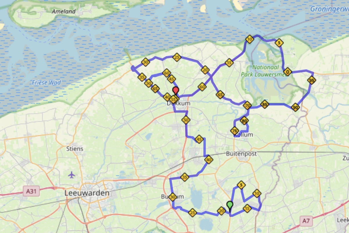 Dit is de route van de Benelux wielerkoers in de regio