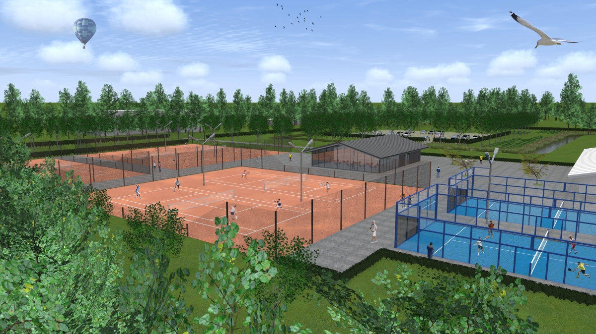 Padelbanen op nieuw tenniscomplex Tolhuispark