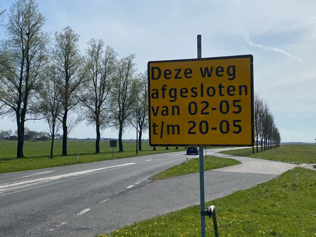 Lauwersseewei N361 tussen Dokkum en Metslawier gestremd