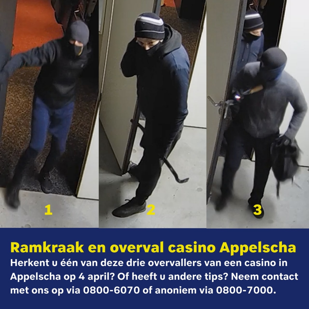 Deze drie mannen overvielen casino in Appelscha