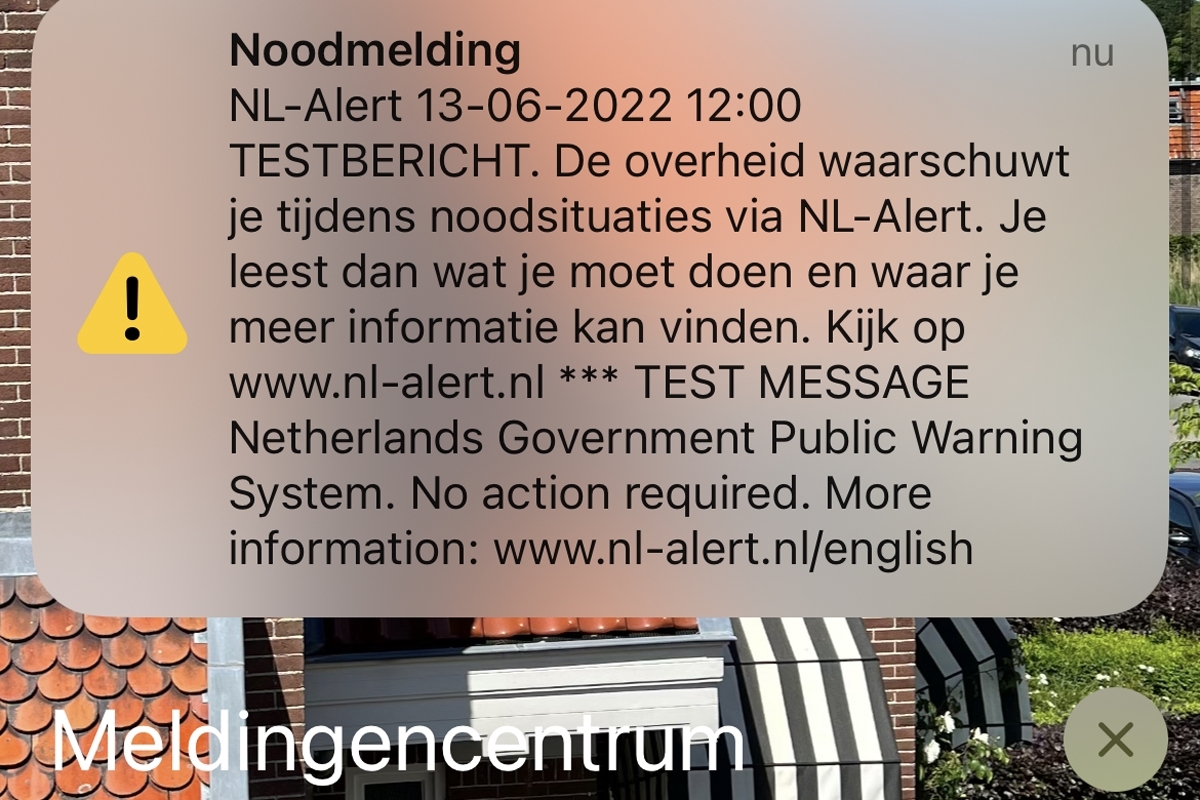 Ontving jij het NL-Alert testbericht?