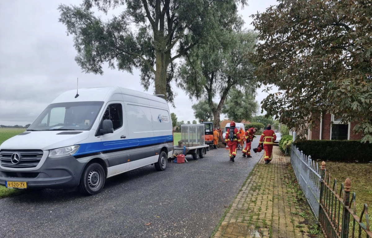 Gasleiding geraakt bij graafwerk in Warfstermolen